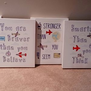 Baby/kids/nursery room decor canvas panels set of 4